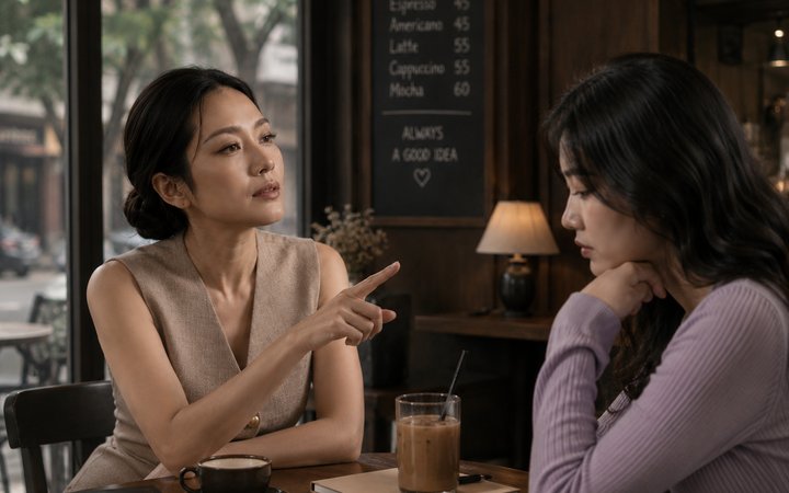 Chị Diễm ở quán cà phê